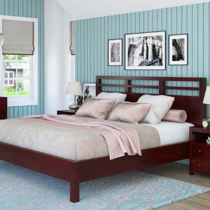 Picture of Andalusia Contemporary Solid Mahogany Wood Platform Bed Frame