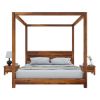 Picture of Osteen Contemporary Solid Wood Low Profile Canopy Bed