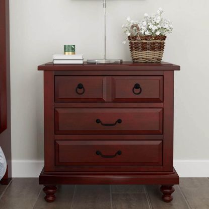 Picture of Iowa Traditional Style Mahogany Wood 3 Drawer Nightstand