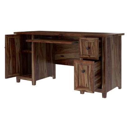 Real Solid Wood Desks For Home Office - Wooden Desks with Drawers.