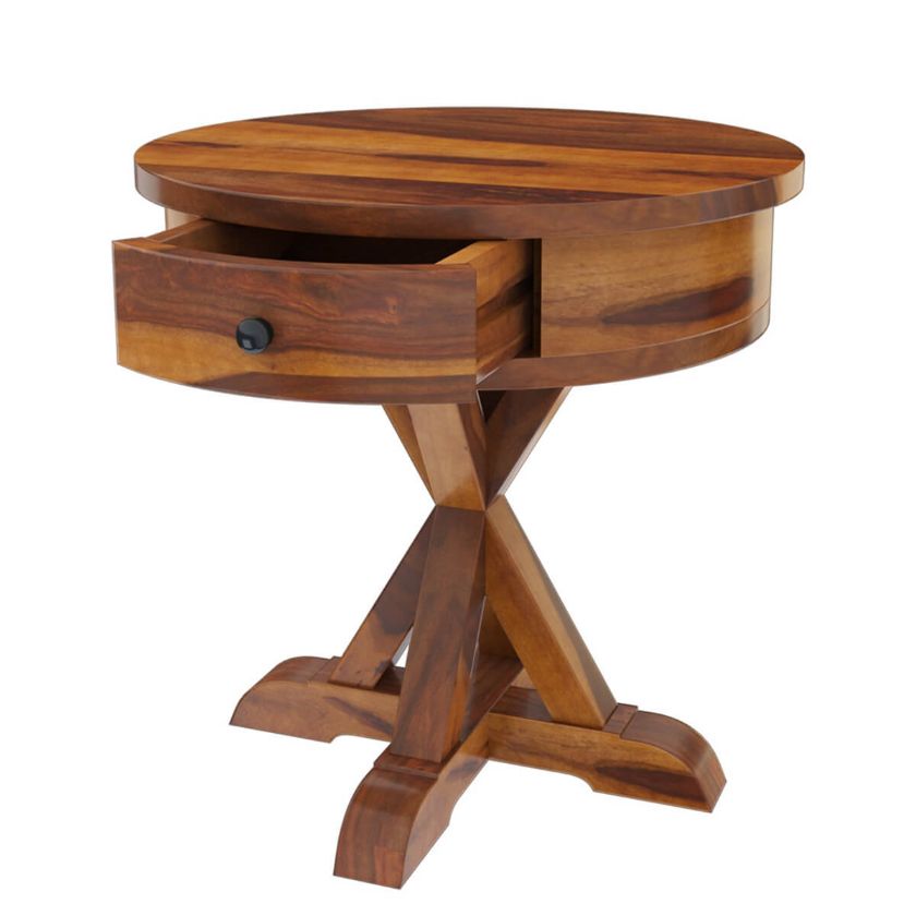 Floreo Solid Wood 3 Piece Round Coffee Table Set.