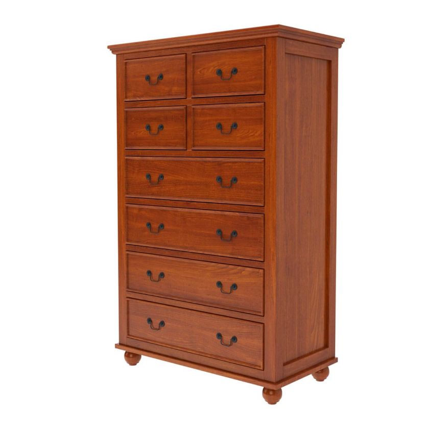 Delanson Solid Mahogany Wood 8 Drawer Tall Dresser