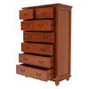 Picture of Delanson Solid Mahogany Wood Tall Bedroom Dresser With 8 Drawers