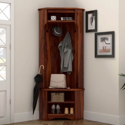 Owensville Rustic Solid Wood Entryway Hall Tree Bench with Storage.