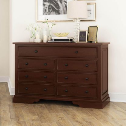 Picture of Accoville Traditional Mahogany Wood Bedroom Dresser With 7 Drawers