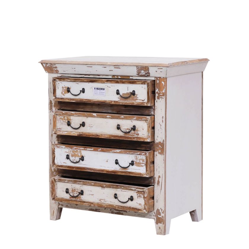 Leigh Distressed Reclaimed Wood Rustic Furniture 4 Drawer Dresser.