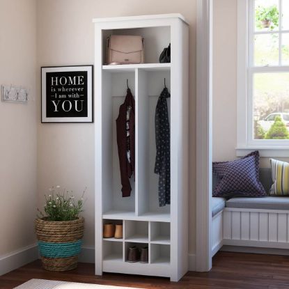 Rustic Solid Wood Hall Tree with Bench & Shoe Storage.