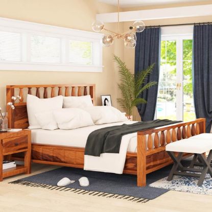 Picture of Laspor Rustic Solid Wood Platform Bed