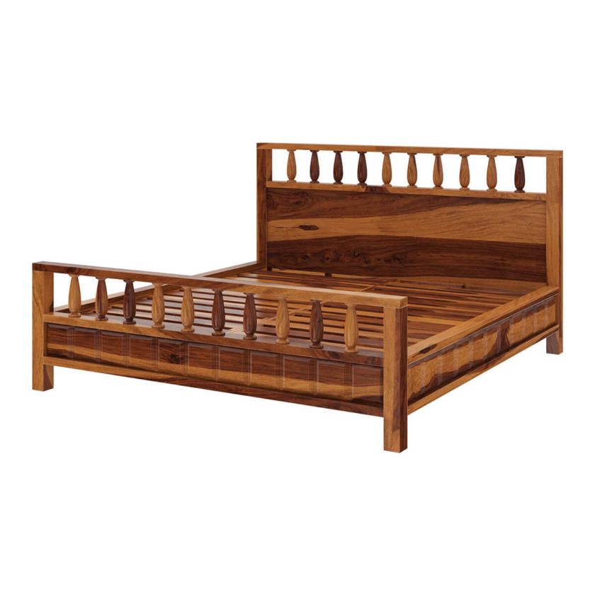 Laspor Rustic Solid Wood Platform Bed