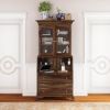 Picture of Jasper Tall Drop Front Solid Wood Home Office Secretary Desk With Hutch