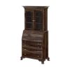 Picture of Jasper Tall Drop Front Solid Wood Home Office Secretary Desk With Hutch