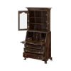 Picture of Jasper Tall Drop Front Solid Wood Home Office Secretary Desk With Hutch