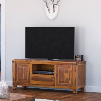 Picture of Terrarum Rustic Solid Wood TV Stand Media Console