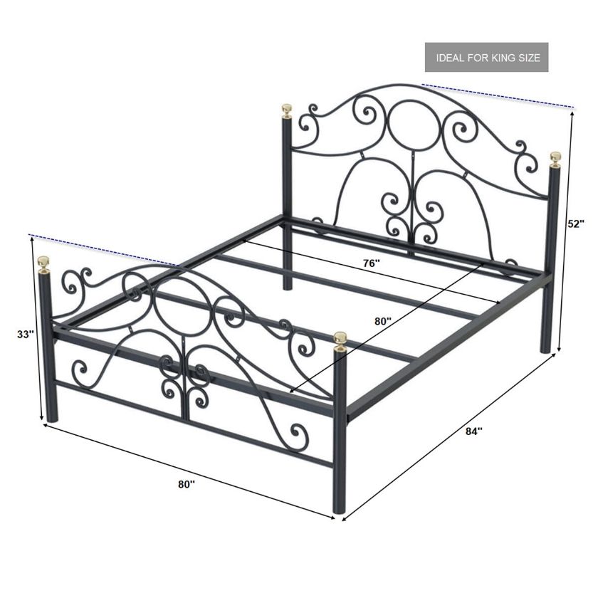 Nome Black Wrought Iron Bed Frame | Shop in King, Queen & Full Size