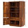 Picture of Brocton Modern Rustic Solid Wood Large Armoire Wardrobe with Shelves