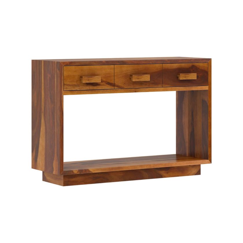 Brocton Modern Rustic 3 Drawers Console Table