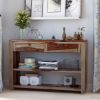 Picture of Dallas Ranch Rustic Solid Wood Entryway Hall 2 Drawer Console Table