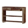 Picture of Dallas Ranch Rustic Solid Wood Entryway Hall 2 Drawer Console Table