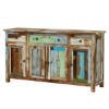 Picture of Wilmington Rustic Reclaimed Wood 3 Drawer Large Sideboard Buffet