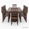 Picture of Dallas Ranch Rustic Solid Wood Double Pedestal Dining Table Set