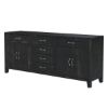 Abingdon Rustic Solid Wood 6 Drawer Extra Long Sideboard Cabinet