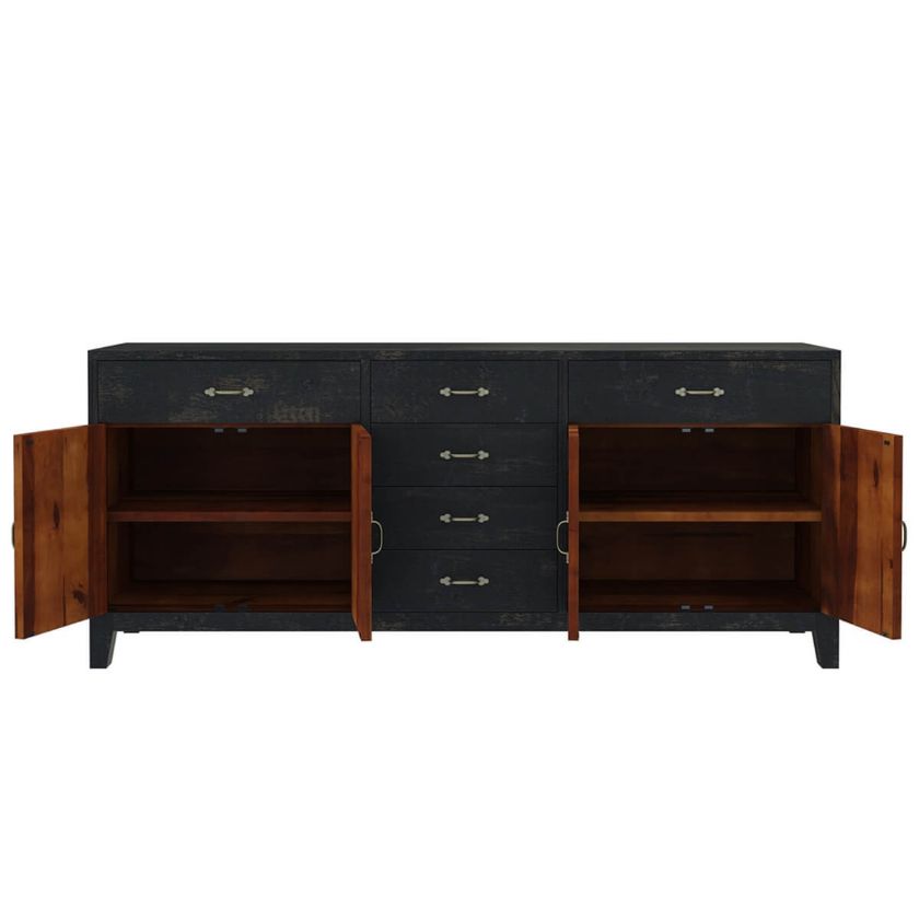 Abingdon Rustic Solid Wood 6 Drawer Extra Long Sideboard Cabinet