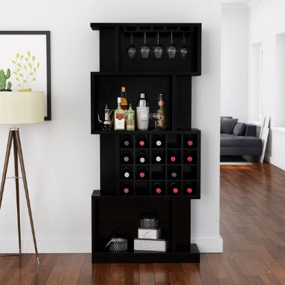 Malmedy Solid Wood Farmhouse Armoire Wine Bar Cabinet.