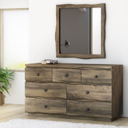 Picture of Ambler Mahogany Wood Live Edge Style Dresser with 7 Drawers