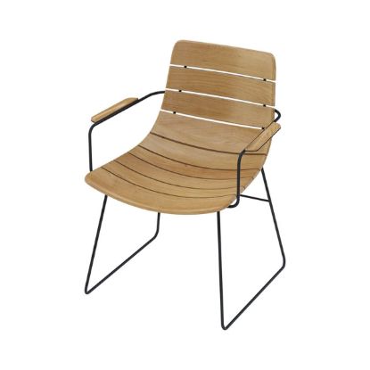 Picture of Zenad Modern Teak Wood Outdoor Dining Chair with armrest