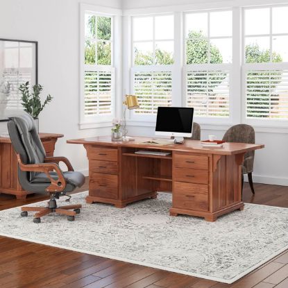 Picture of Maldon Solid Wood Large Home Office Desk with Drawers