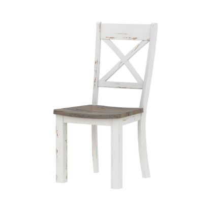 Picture of Greenville Farmhouse Two Tone Teak Wood Dining Chair