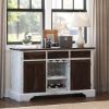 Picture of Illinois Solid Wood Two Tone Farmhouse Wine Bar Credenza