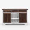 Picture of Illinois Solid Wood Two Tone Farmhouse Wine Bar Credenza