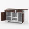 Picture of Illinois Solid Wood Two Tone Farmhouse Wine Bar Credenza