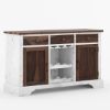 Picture of Illinois Solid Wood Two Tone Farmhouse Wine Bar Credenza