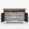 Picture of Illinois Solid Wood Two Tone Farmhouse Wine Bar Credenza