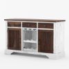 Picture of Illinois Solid Wood Two Tone Farmhouse Wine Bar Credenza