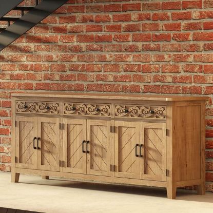 Picture of Adelanto Rustic Teak Wood Extra Long Sideboard Cabinet