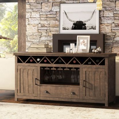 Picture of Atherton Solid Teak Wood Buffet With Wine Storage