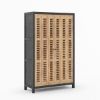 Picture of Belluno Rustic Solid Wood Tall Armoire Bar and Wine Cabinet 