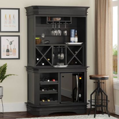 Corner bar cabinet with wine fridge hot sale