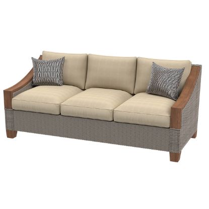 Picture of Mykonos Rattan Teak 3-Seat Outdoor Sofa