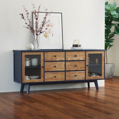 Picture of Salzburg Two Tone Solid Wood 6 Drawer Large Buffet Cabinet