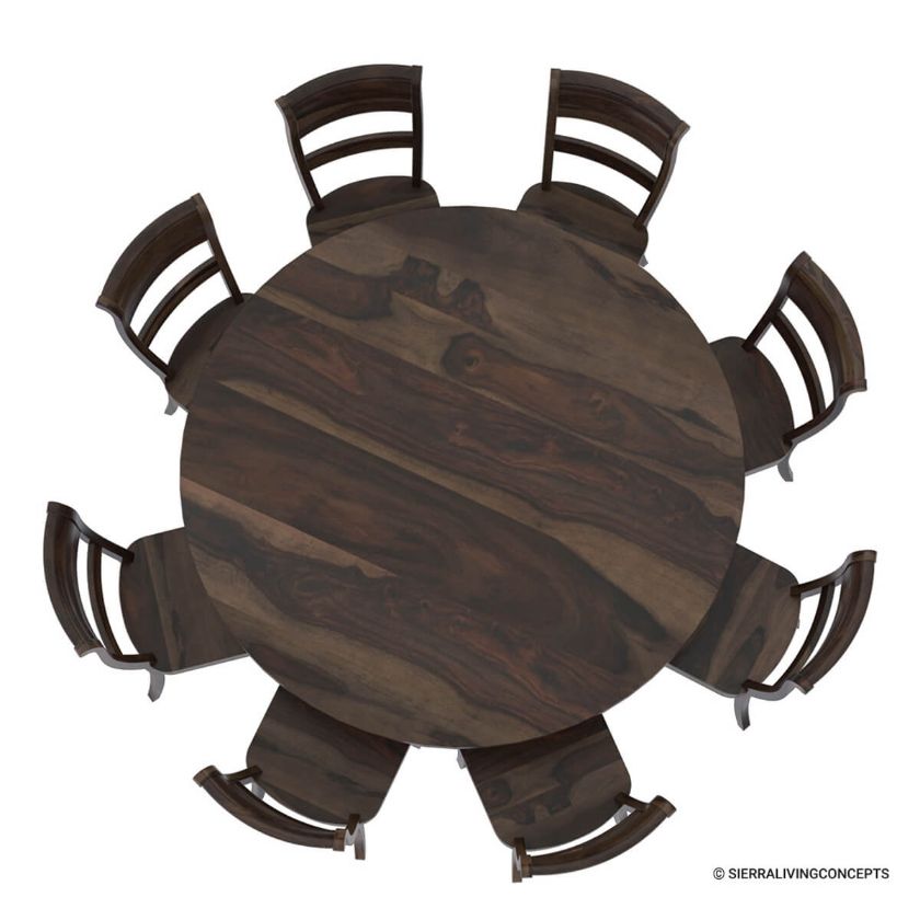 Clanton Rustic Solid Wood Round Dining Room Set