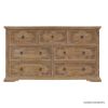 Preston Solid Teak Wood Traditional Rustic 7 Drawer Dresser.