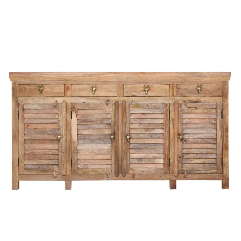 Flintshire Rustic Solid Wood 4 Drawer Extra Long Sideboard Cabinet