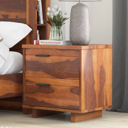 Picture of Dawlish Modern Solid Wood 2 Drawer Nightstand