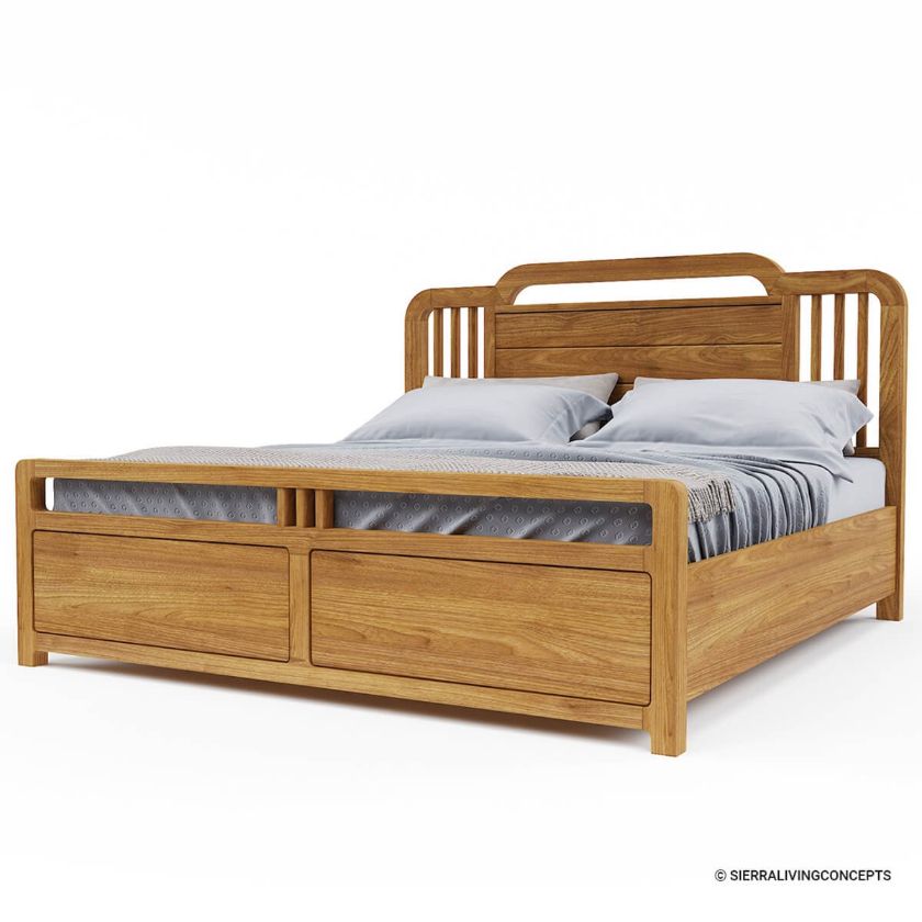 Darwen Rustic Solid Wood Platform Bed | Shop In King, Queen & Full Size.