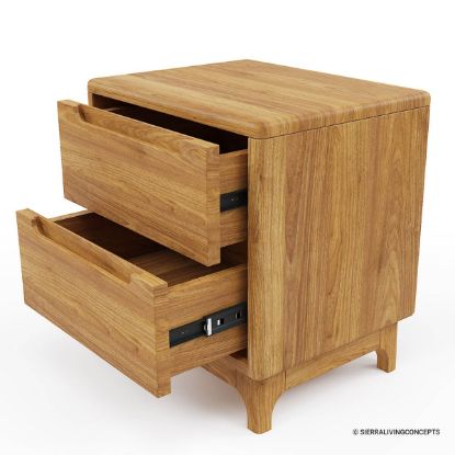 Modern Solid Wood Nightstand | Carved Wood Nightstand.