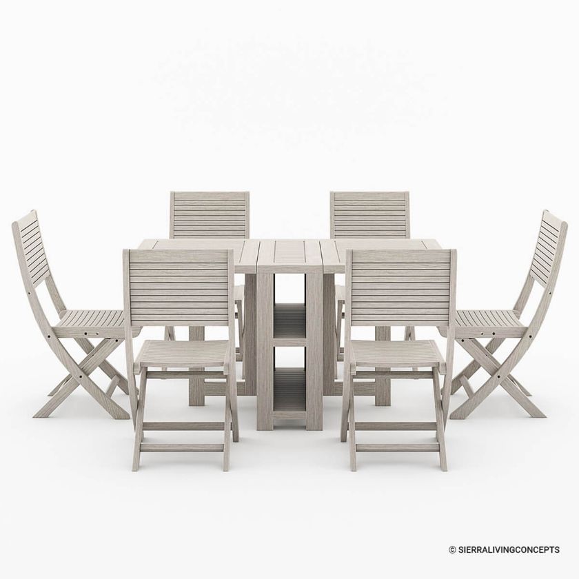 Lazio Teak Collapsible Outdoor Dining Table Set